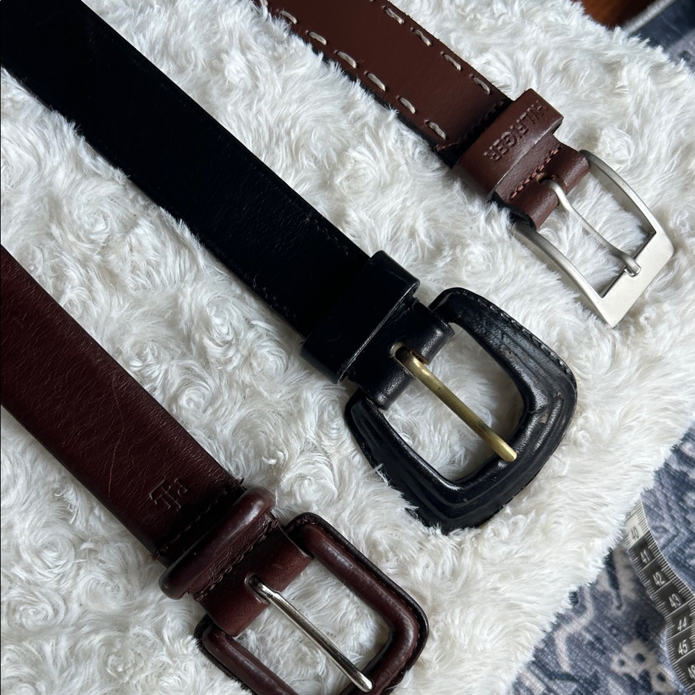 Leather Belt Set - Black and Brown